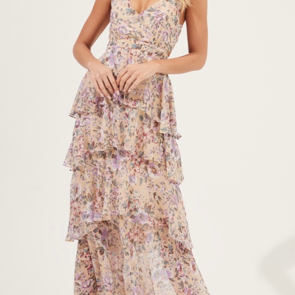Astr Floral Tiered Maxi Dress - Picture 6 of 11